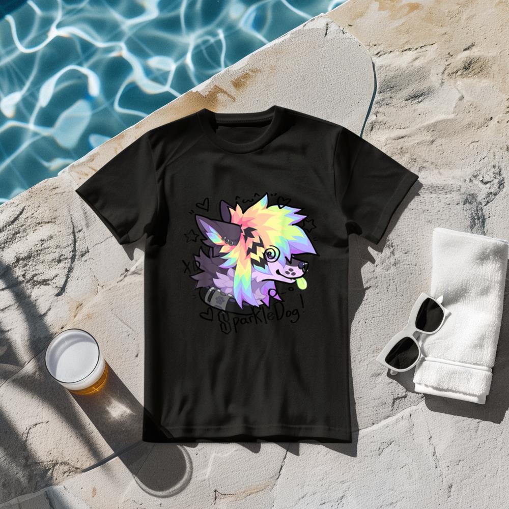 Sparkle Dog Retro Furry Fandom T-Shirt