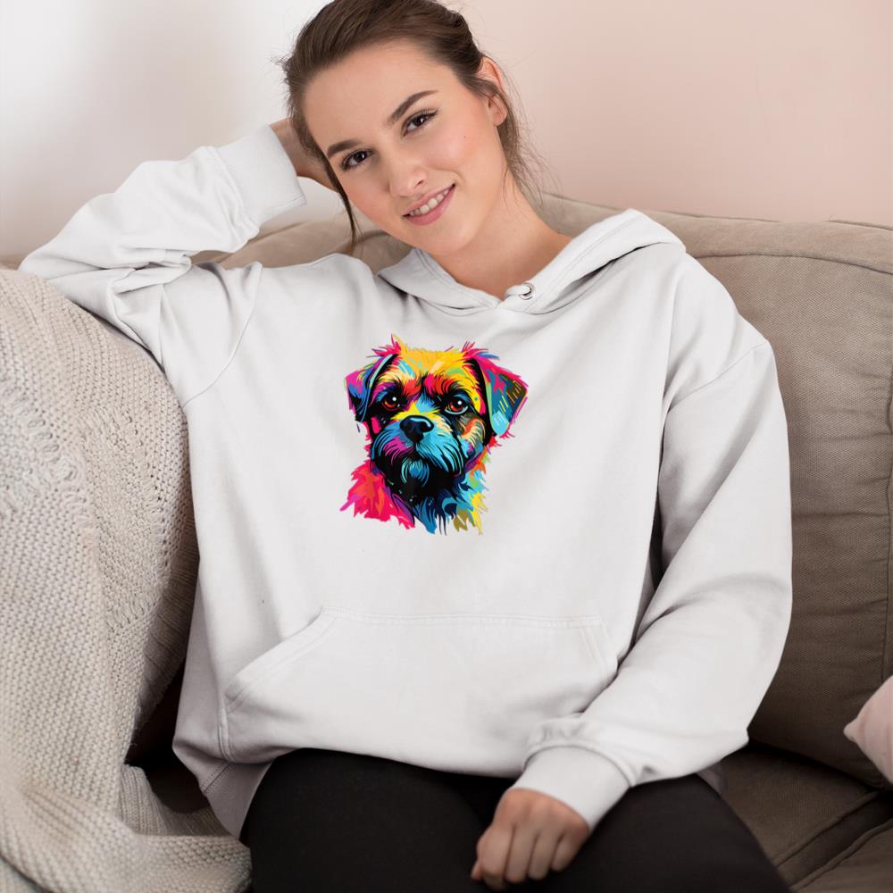 Watercolor Colorful Border Terrier Dog Hoodie - Image 4