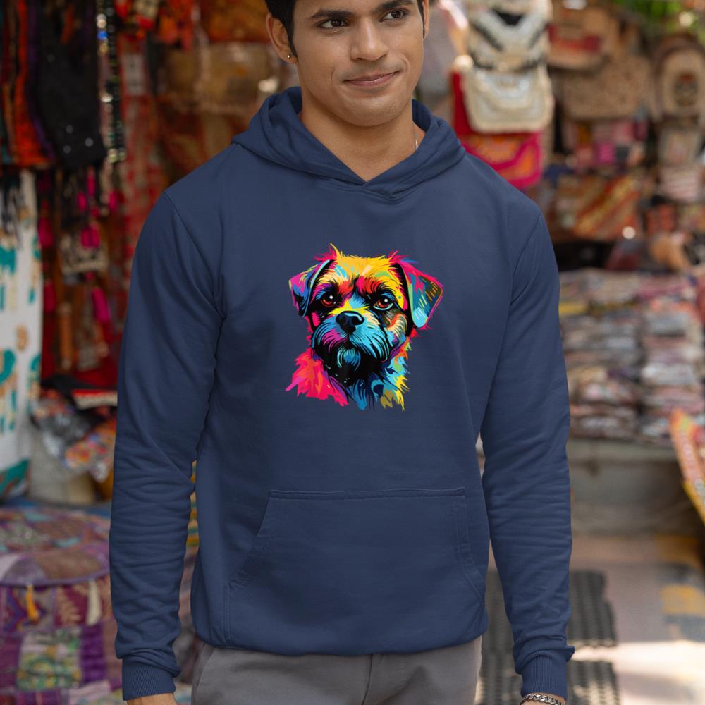 Watercolor Colorful Border Terrier Dog Hoodie - Image 9