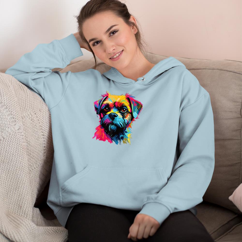 Watercolor Colorful Border Terrier Dog Hoodie - Image 10
