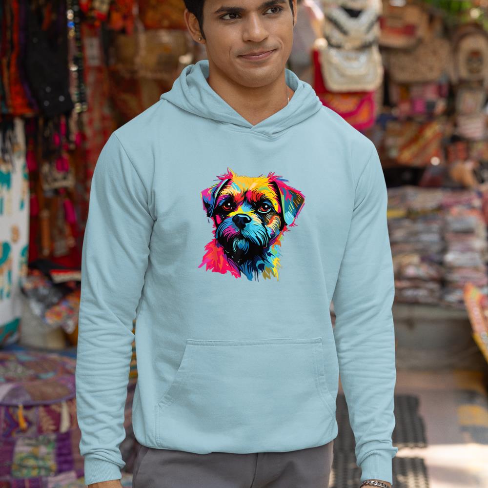 Watercolor Colorful Border Terrier Dog Hoodie - Image 11