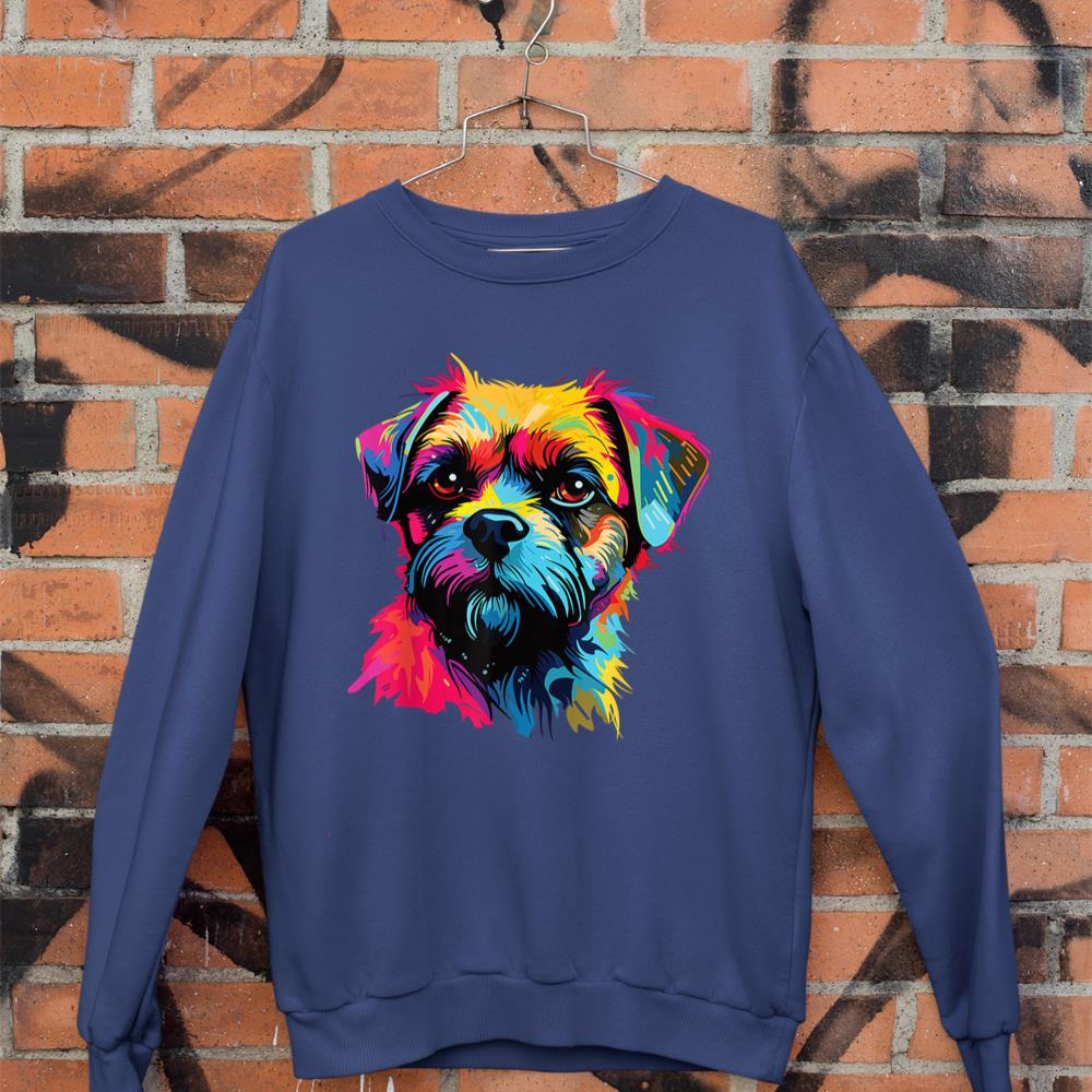 Watercolor Colorful Border Terrier Dog Sweatshirt - Image 7