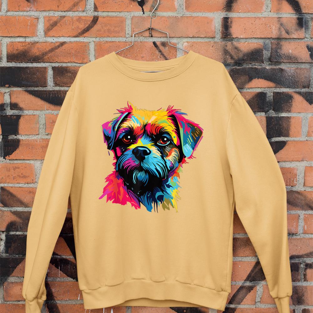 Watercolor Colorful Border Terrier Dog Sweatshirt - Image 11