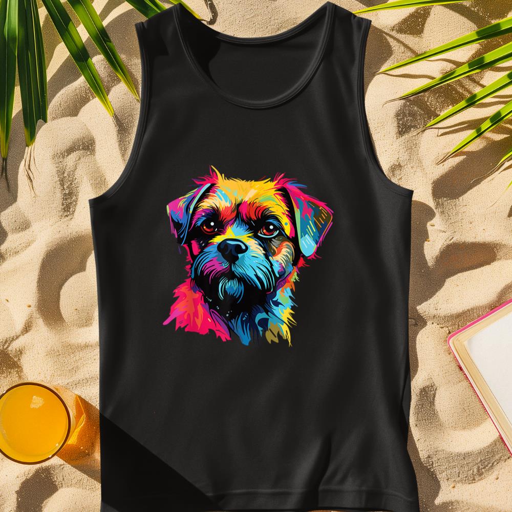 Watercolor Colorful Border Terrier Dog Tank Top