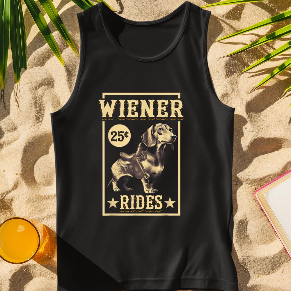 Wiener Rides Dachshund Lover Doxie Weiner Weenie Dog Owner Tank Top