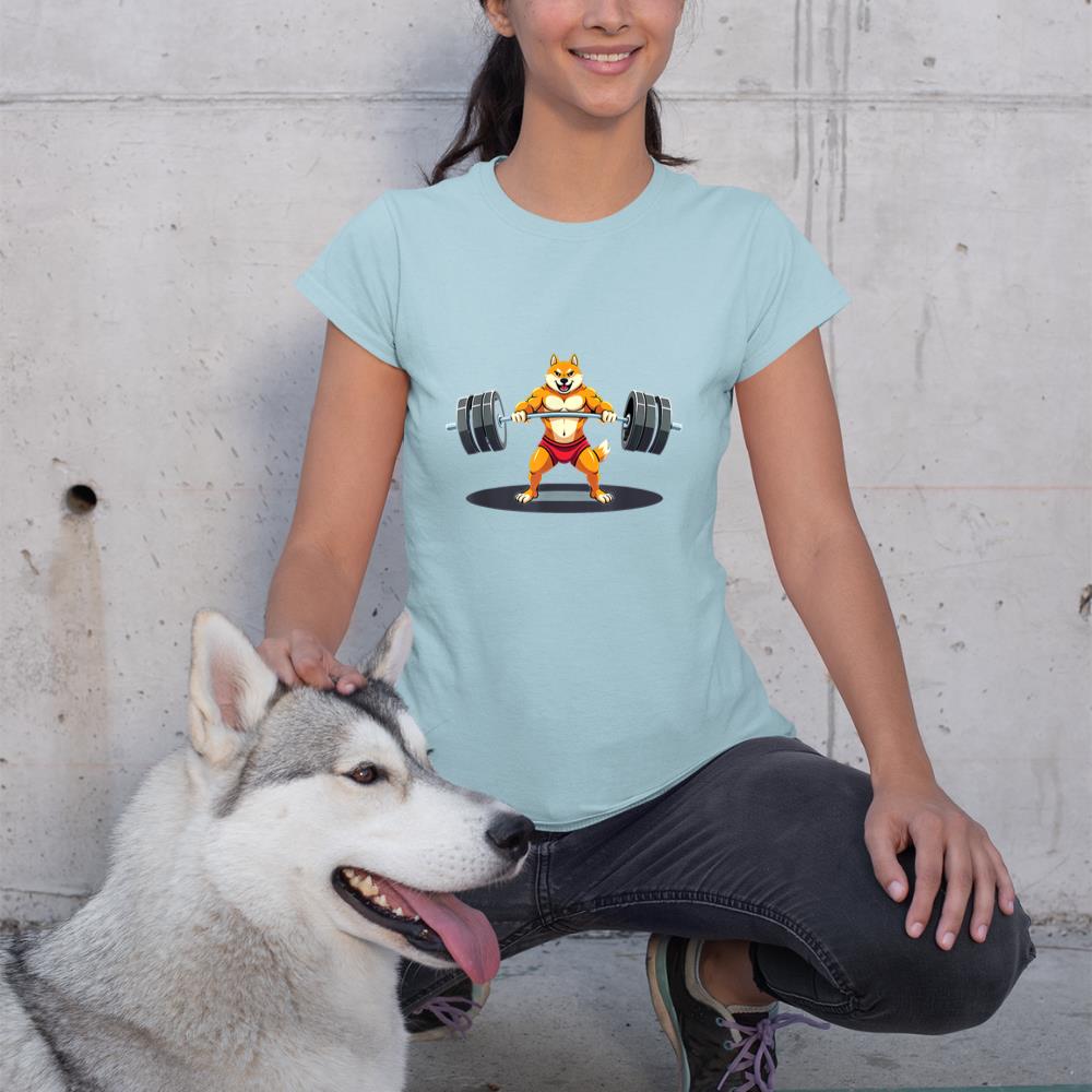 Workout Gym Shiba Inu Dog Deadlift Weightlifting T-Shirt - Image 10