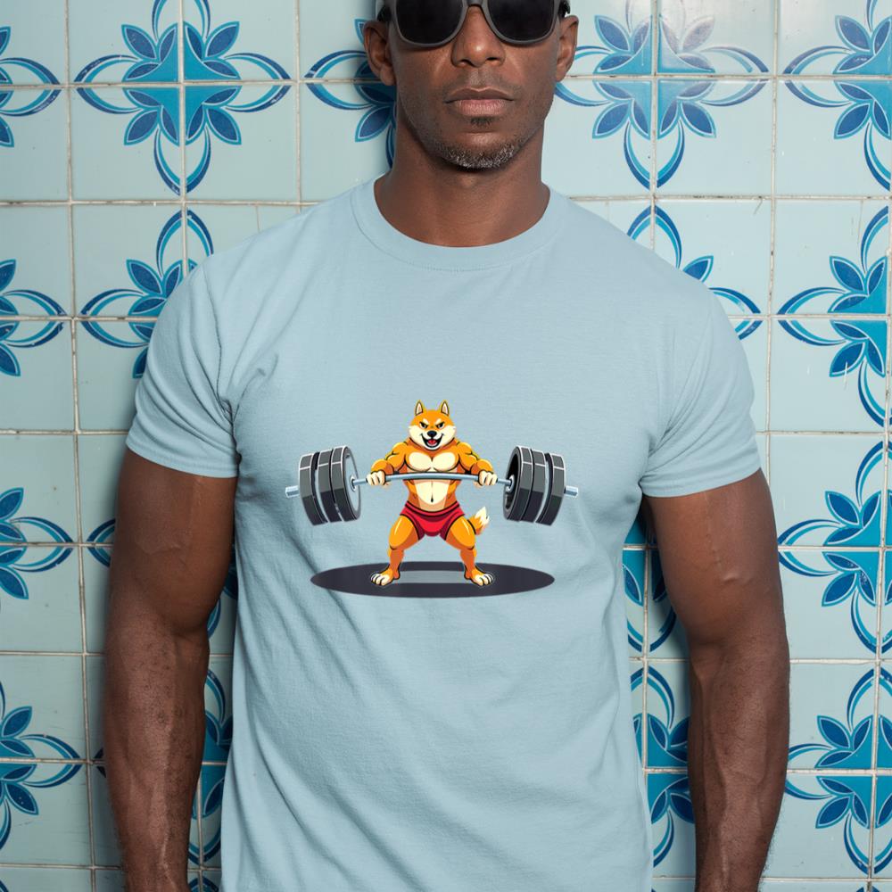 Workout Gym Shiba Inu Dog Deadlift Weightlifting T-Shirt - Image 11