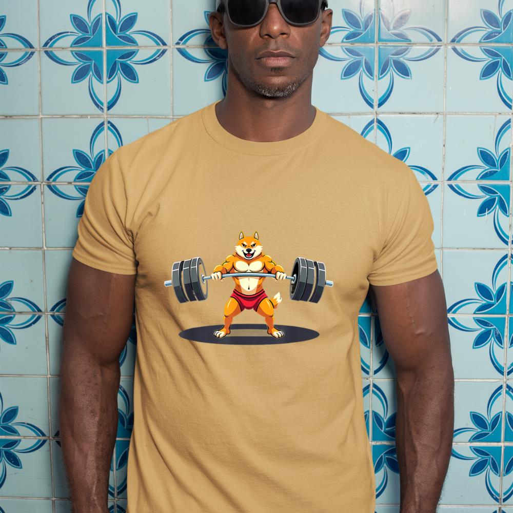 Workout Gym Shiba Inu Dog Deadlift Weightlifting T-Shirt - Image 13