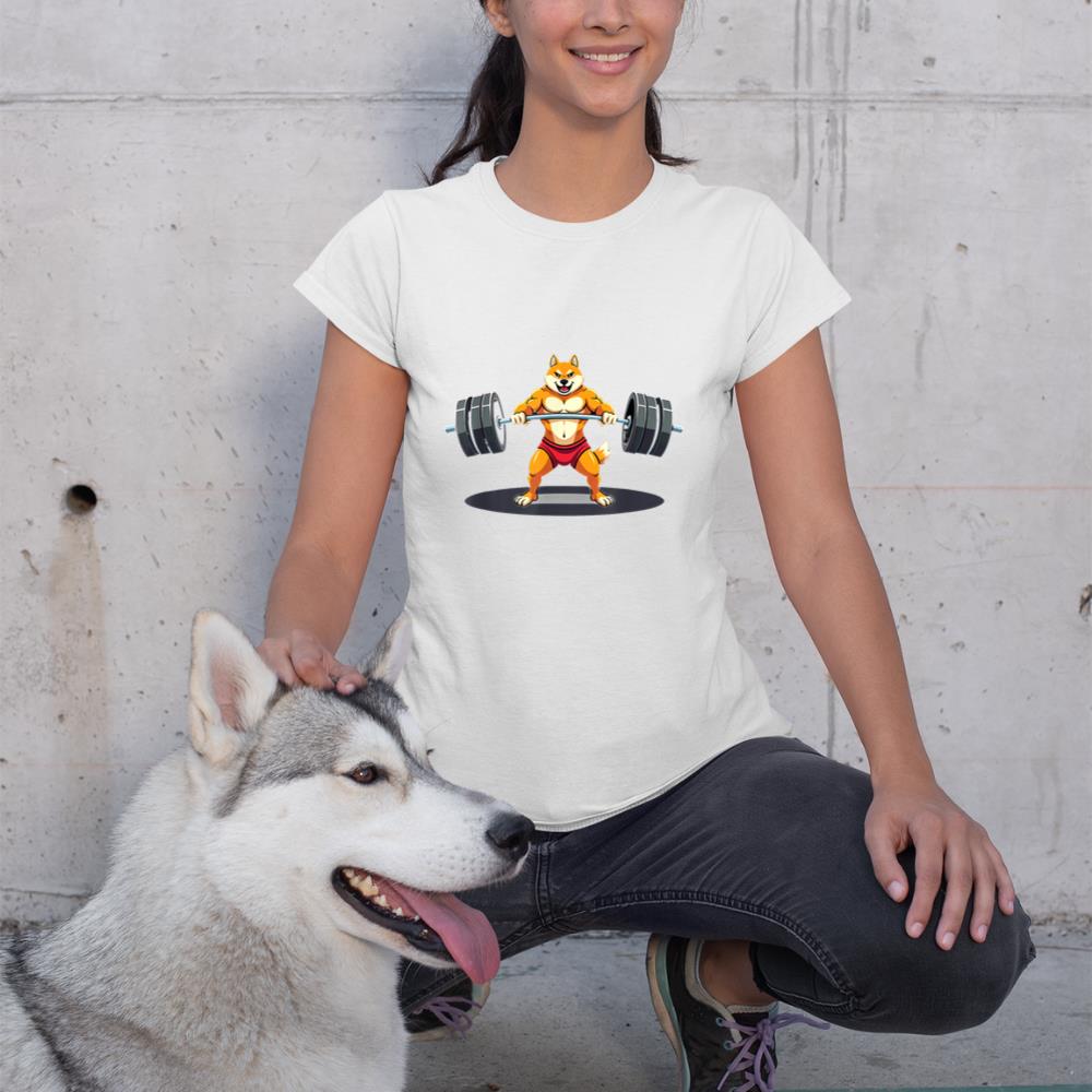 Workout Gym Shiba Inu Dog Deadlift Weightlifting T-Shirt - Image 4