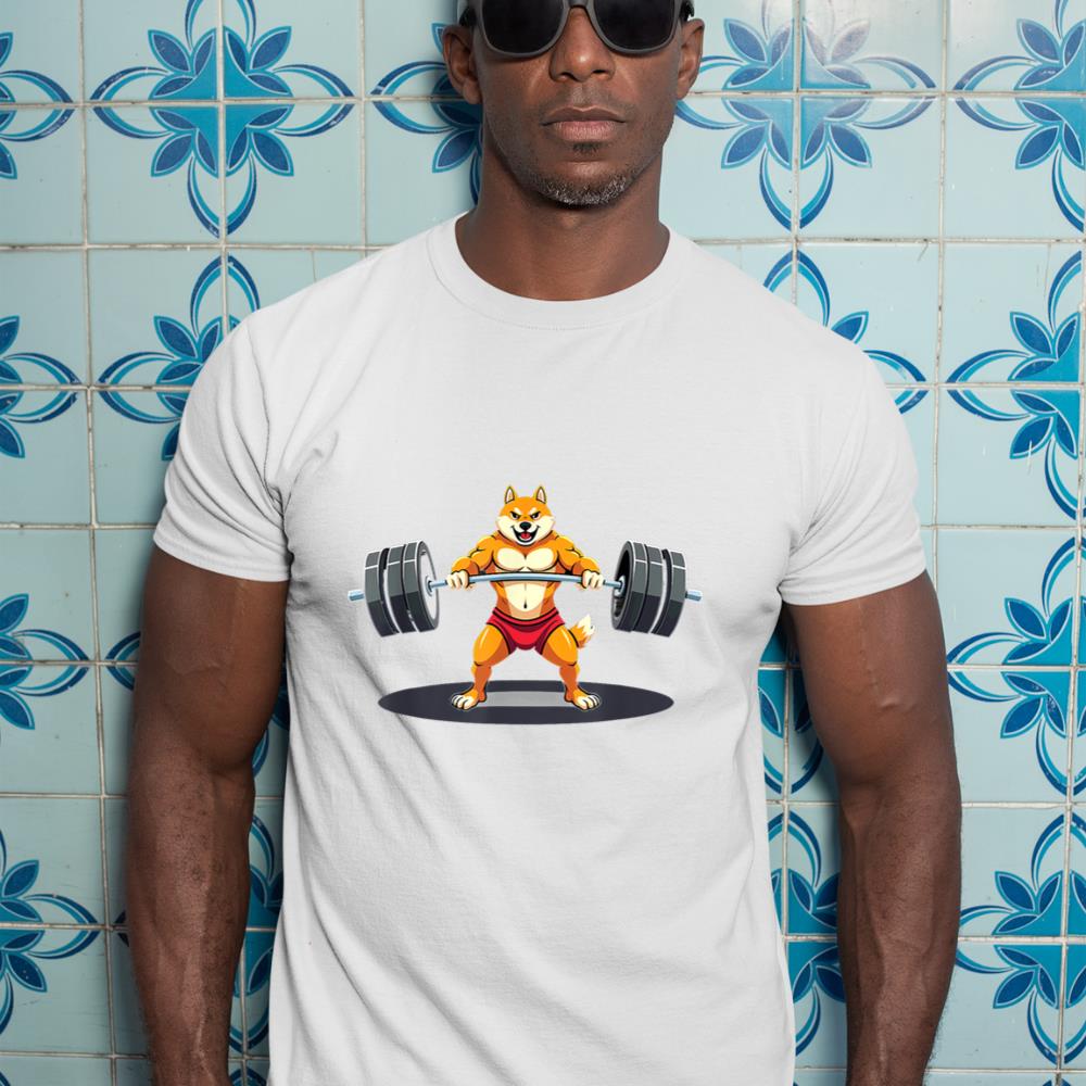 Workout Gym Shiba Inu Dog Deadlift Weightlifting T-Shirt - Image 5