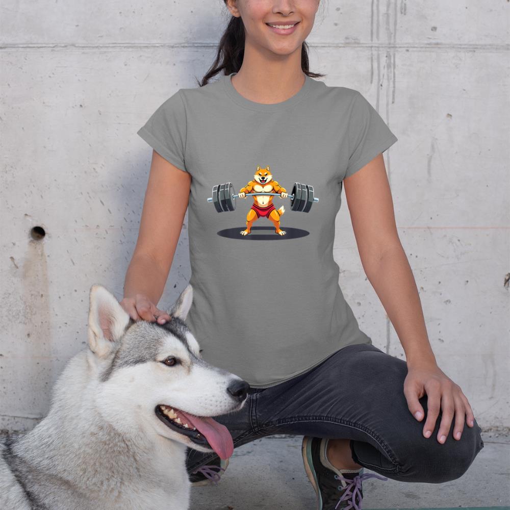 Workout Gym Shiba Inu Dog Deadlift Weightlifting T-Shirt - Image 6