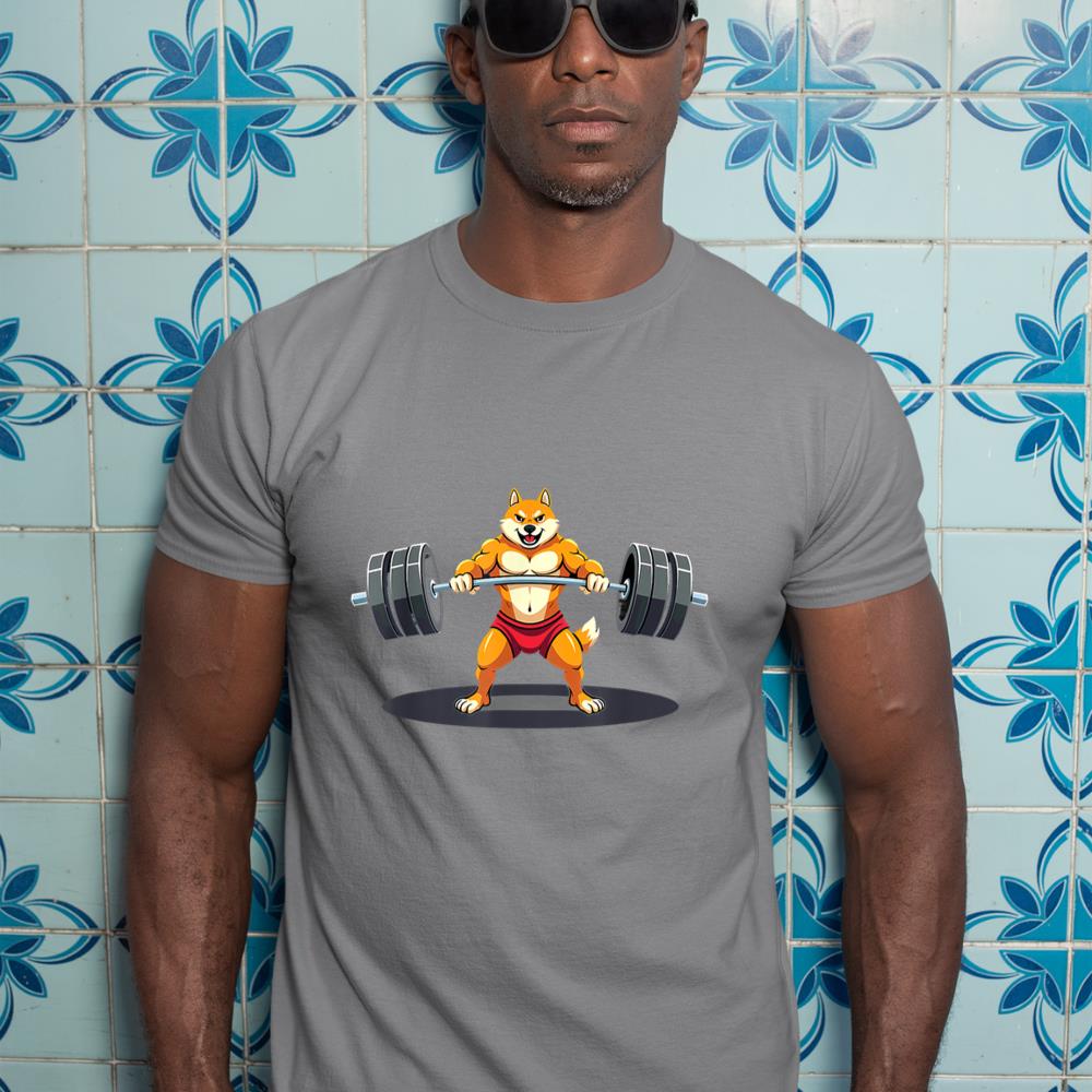 Workout Gym Shiba Inu Dog Deadlift Weightlifting T-Shirt - Image 7