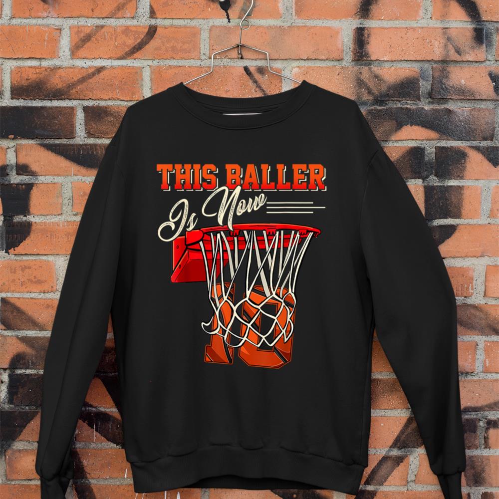 10th Birthday Shirt For Boy Basketball 10 Years Old Kid Gift Sweatshirt