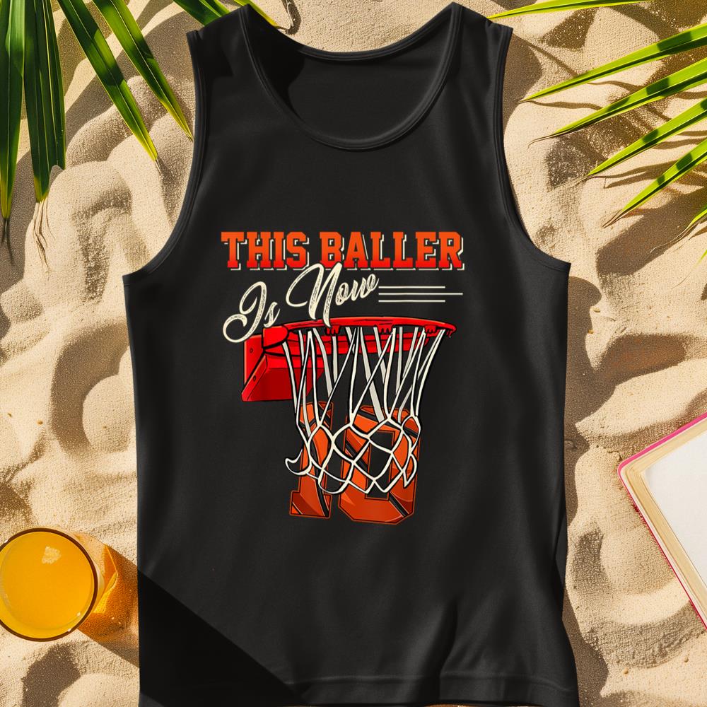 10th Birthday Shirt For Boy Basketball 10 Years Old Kid Gift Tank Top