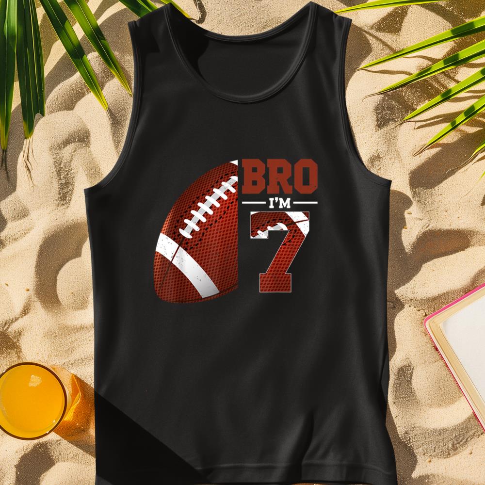 7th Birthday Football Player Bro I'm 7 Year Old Sports Tank Top