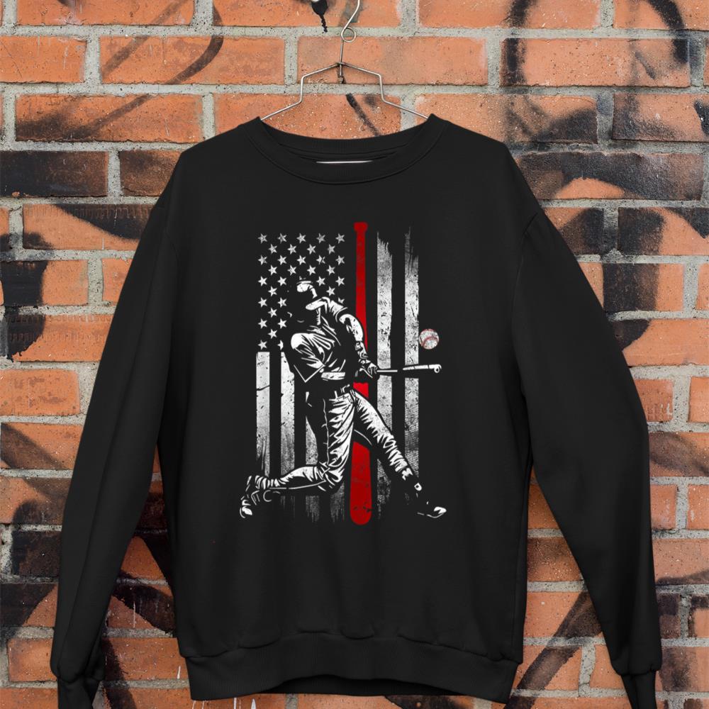 American Flag Baseball Team Gifts for Men Boys Girls Women Sweatshirt