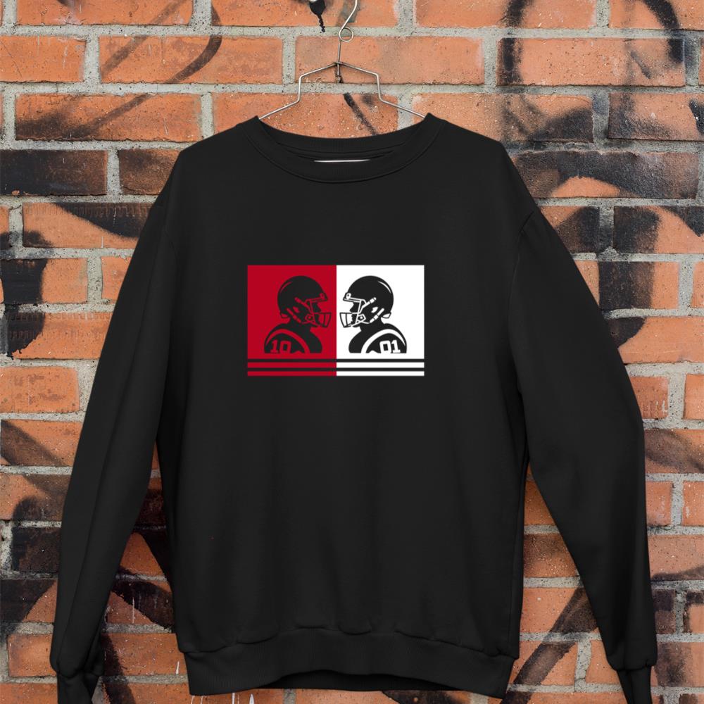 American football players apparel red and white Long Sleeve Sweatshirt