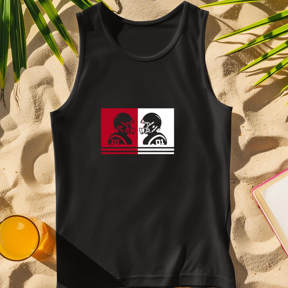 American football players apparel red and white Long Sleeve Tank Top