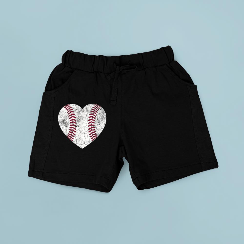 Baseball Heart Shirt Cute Mom Dad Men Women Softball Gift Short