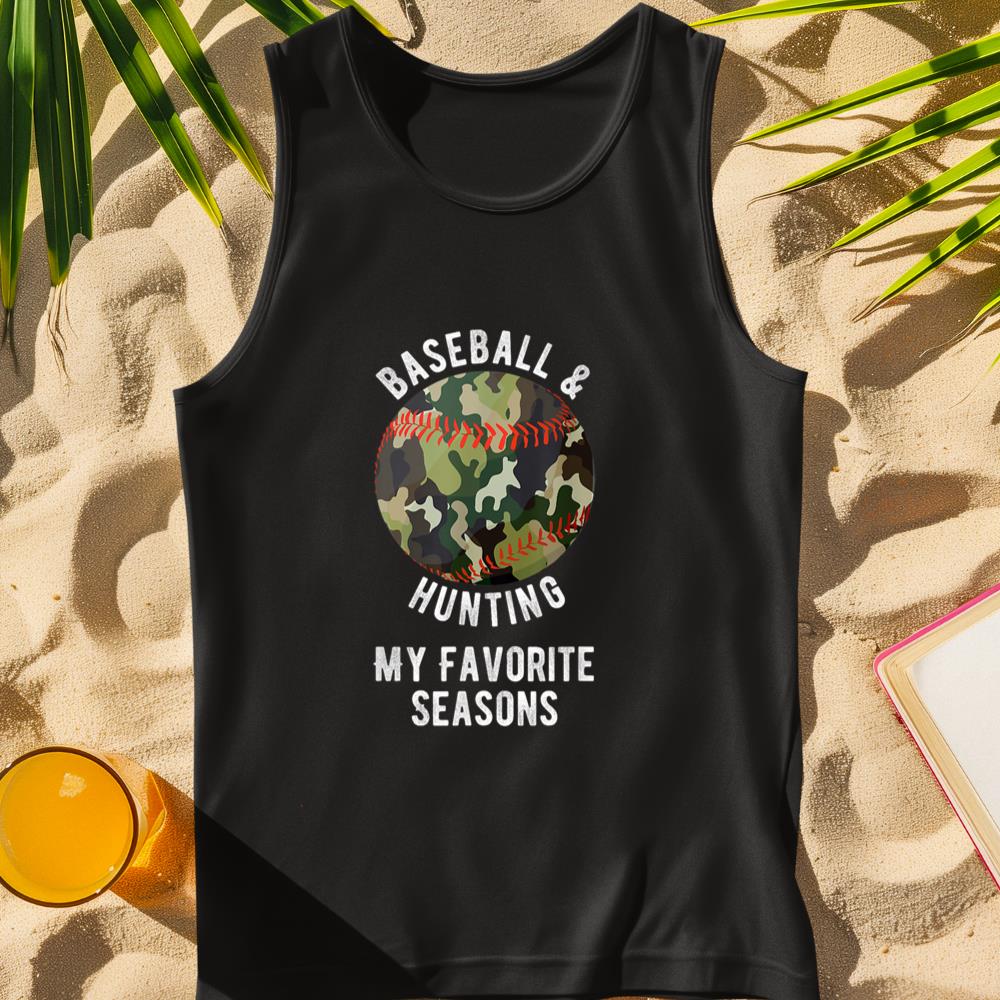 Baseball Hunting Favorite Seasons - Funny Hunting Gift Tank Top
