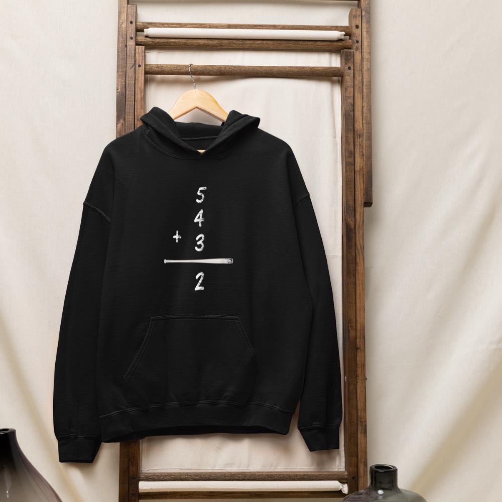 Baseball Math 5 4 3 2 Double Play Funny Softball Game 5+4+3 Hoodie