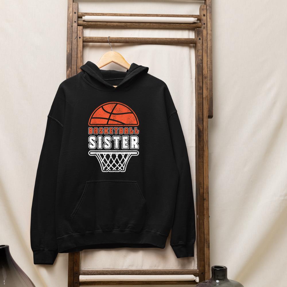 Basketball Sister Basketball Lover Fan Kids Girls Basketball Hoodie
