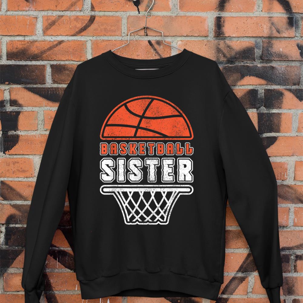 Basketball Sister Basketball Lover Fan Kids Girls Basketball Sweatshirt