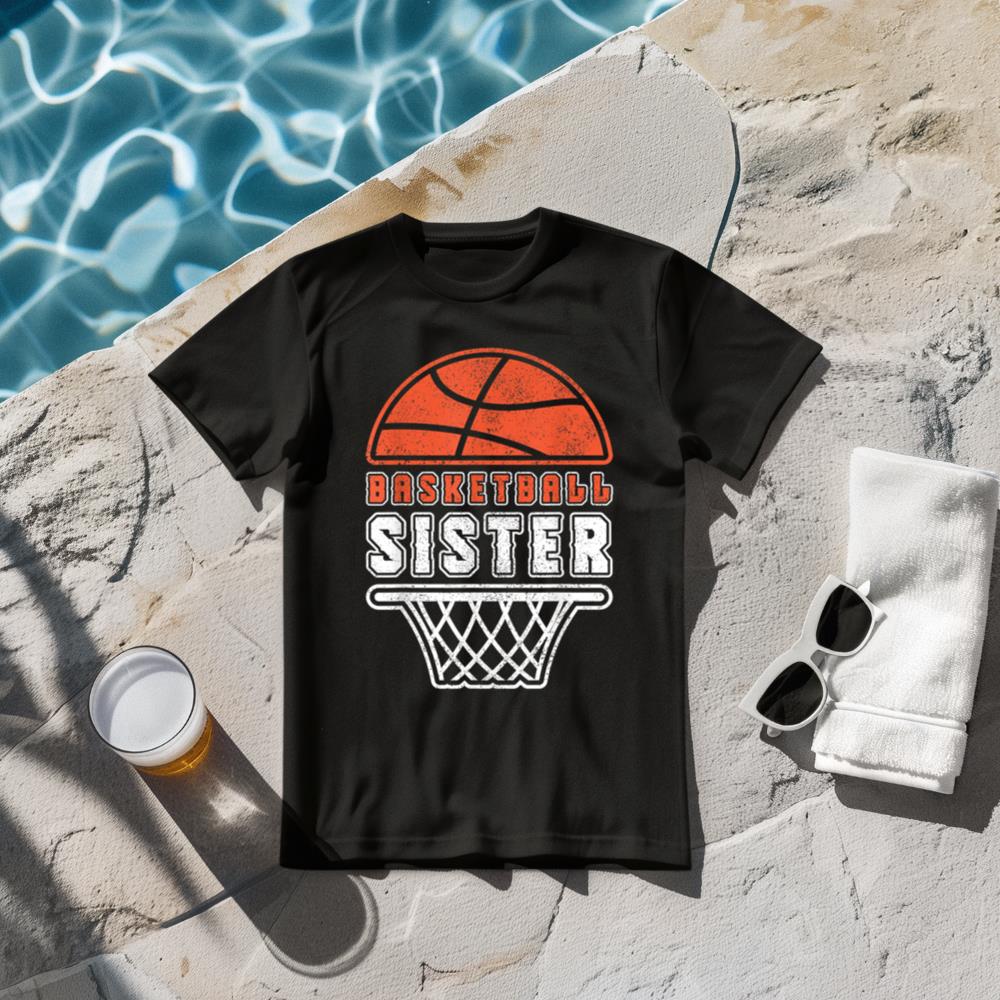 Basketball Sister Basketball Lover Fan Kids Girls Basketball T-Shirt