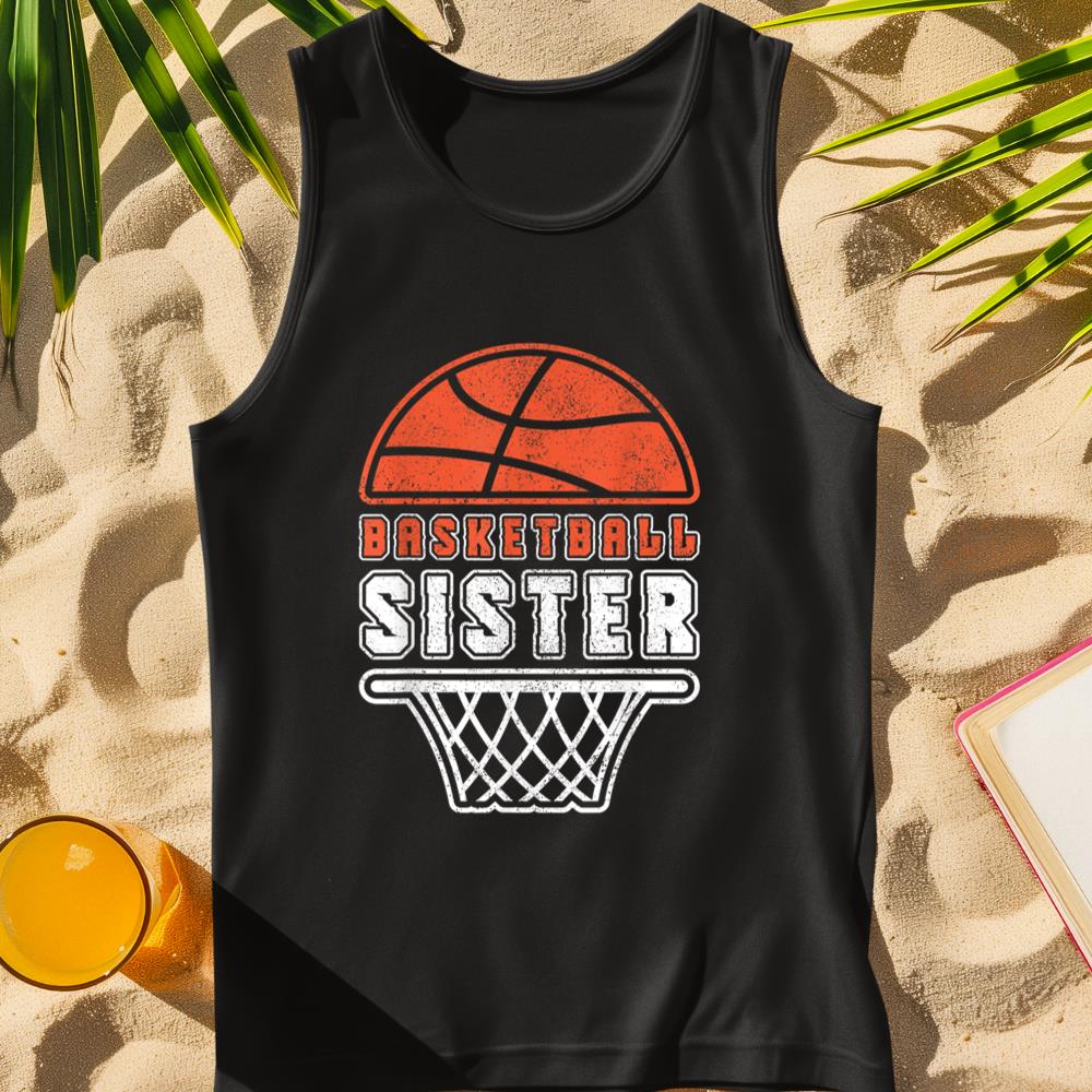 Basketball Sister Basketball Lover Fan Kids Girls Basketball Tank Top