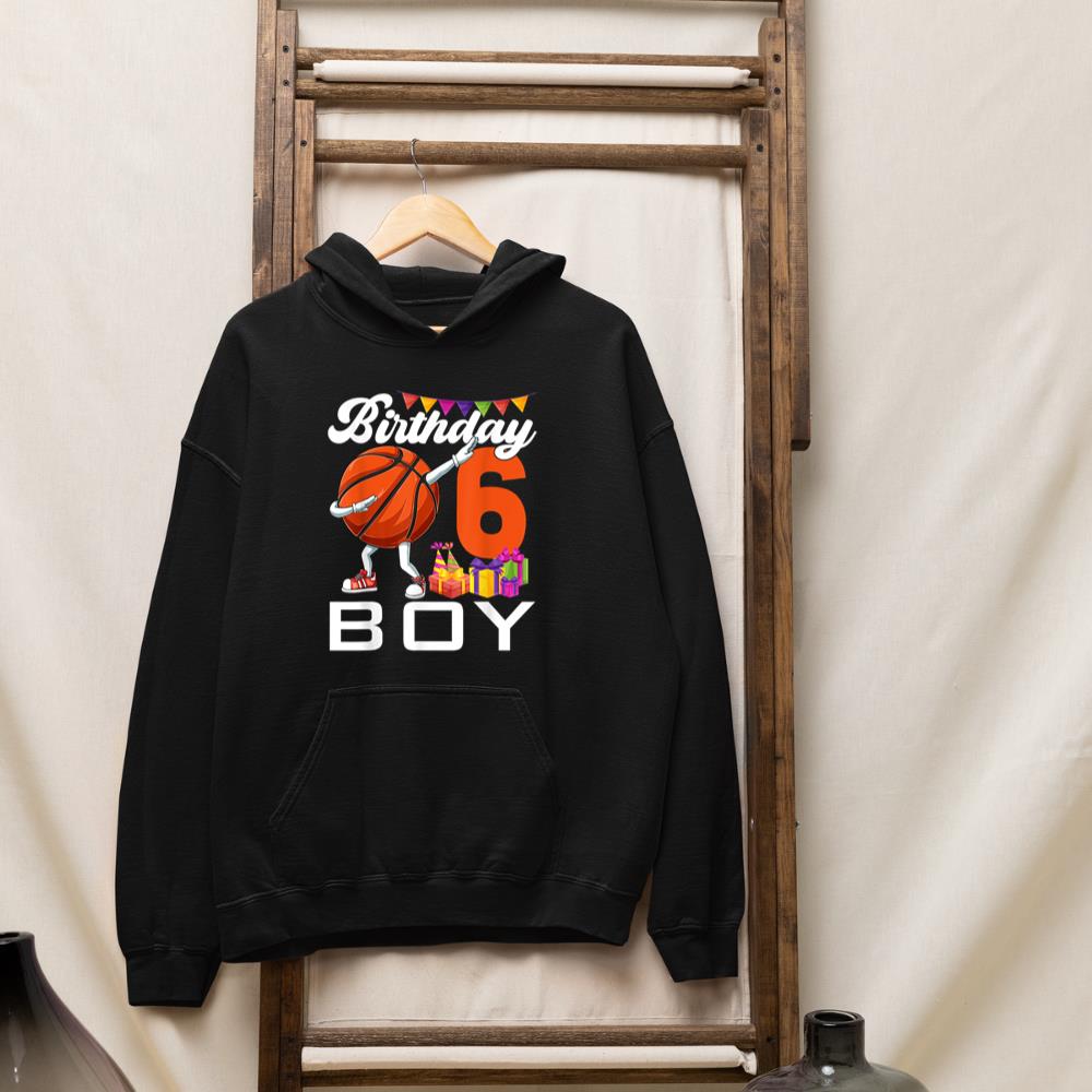 Birthday Boy 6 Years Old Dabbing Basketball Ball 6th Birthda Hoodie