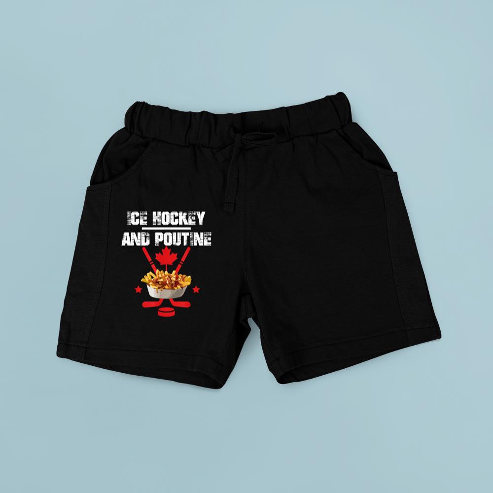 Canadian Ice Hockey and Poutine T-Shirt Short