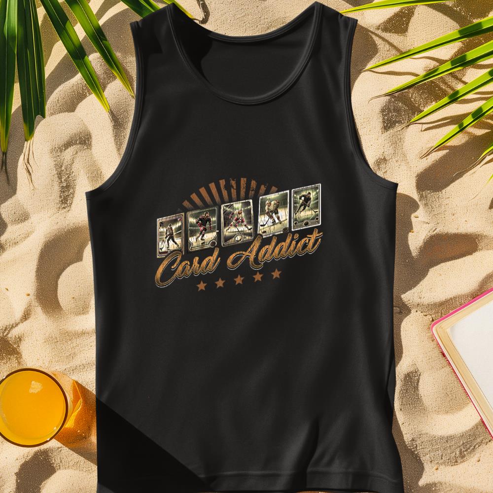 Card Addict Funny Hockey Card Collecting Sports Collector Tank Top