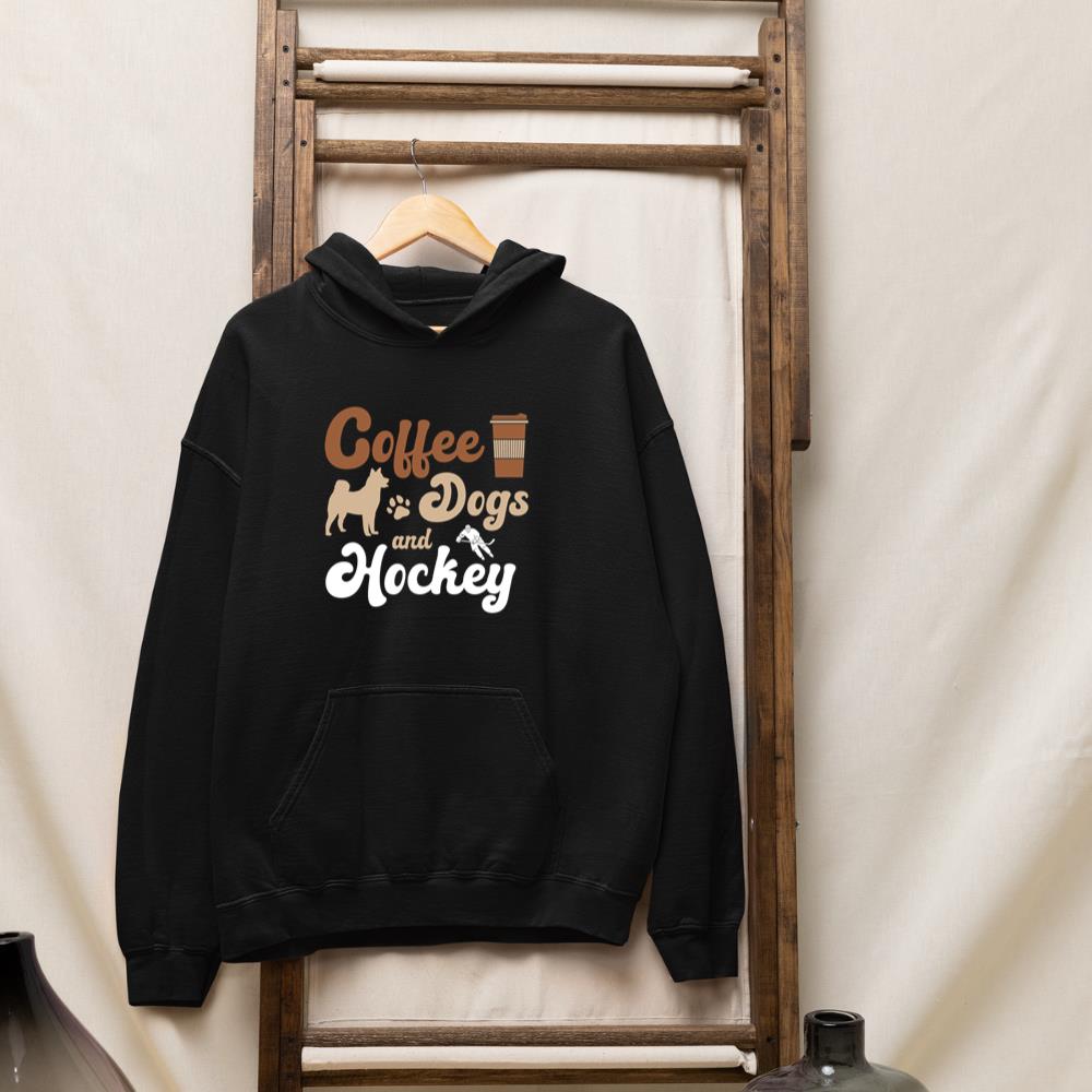 Coffee Dogs Hockey Ice Hockey Player Long Sleeve Hoodie