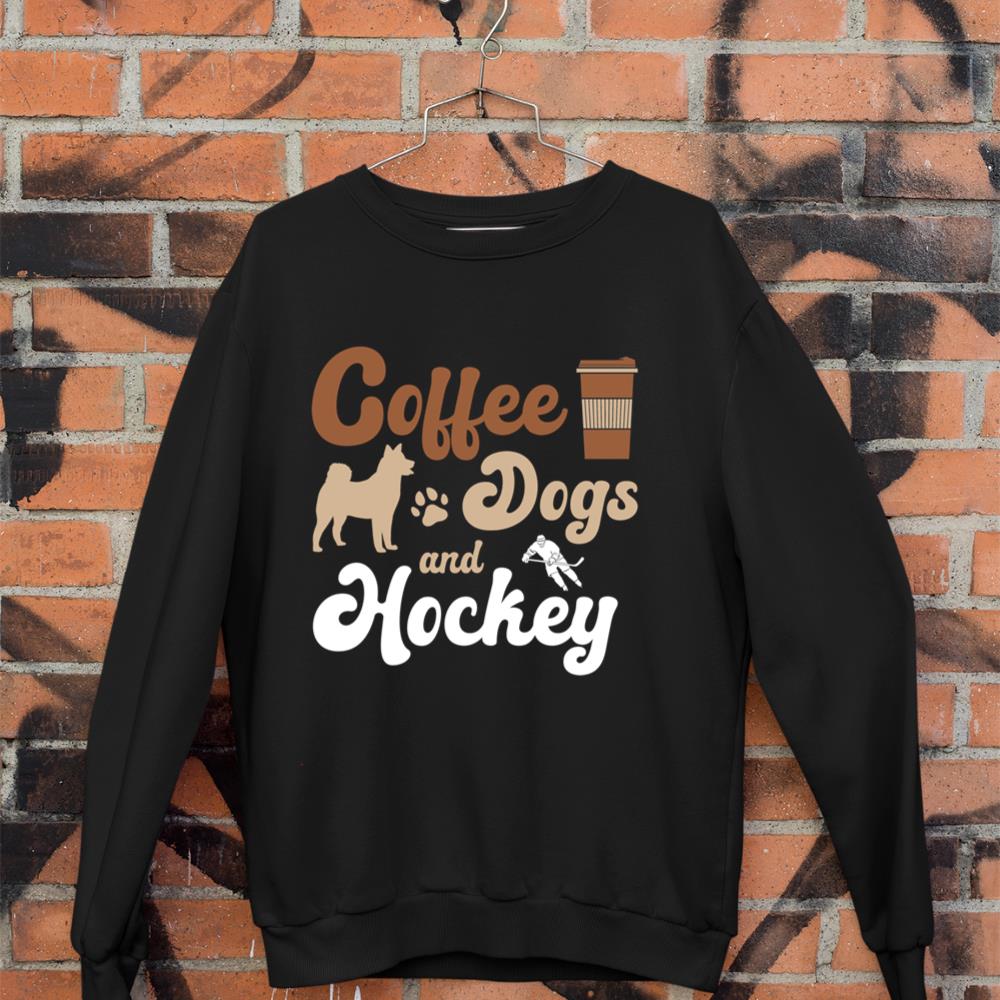 Coffee Dogs Hockey Ice Hockey Player Long Sleeve Sweatshirt
