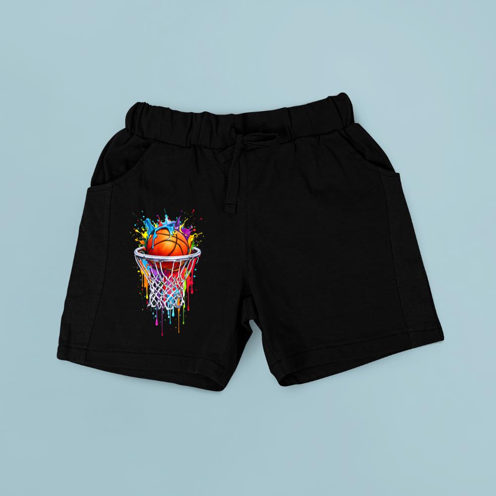 Colorful Basketball Dripping Splash Funny Players Design Short