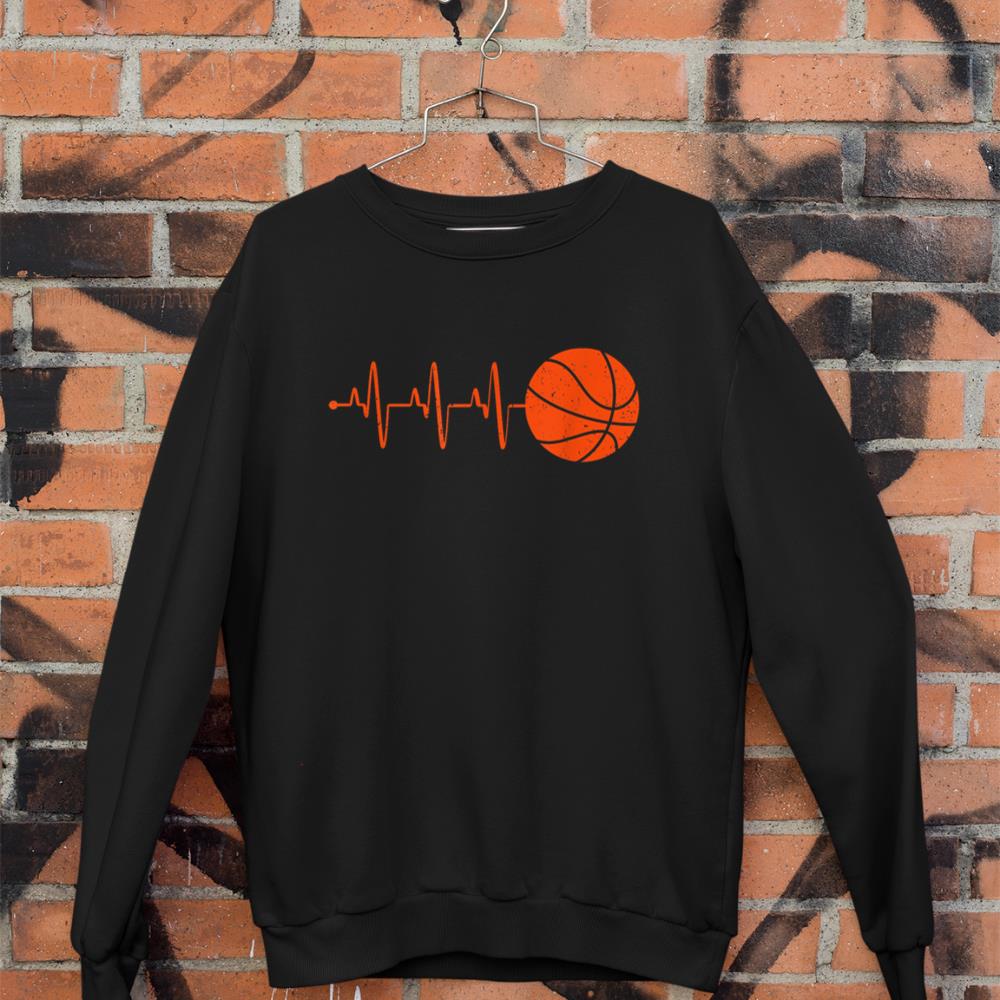 Cool Basketball Heartbeat BBall Coach Player Men Kids Boys Sweatshirt
