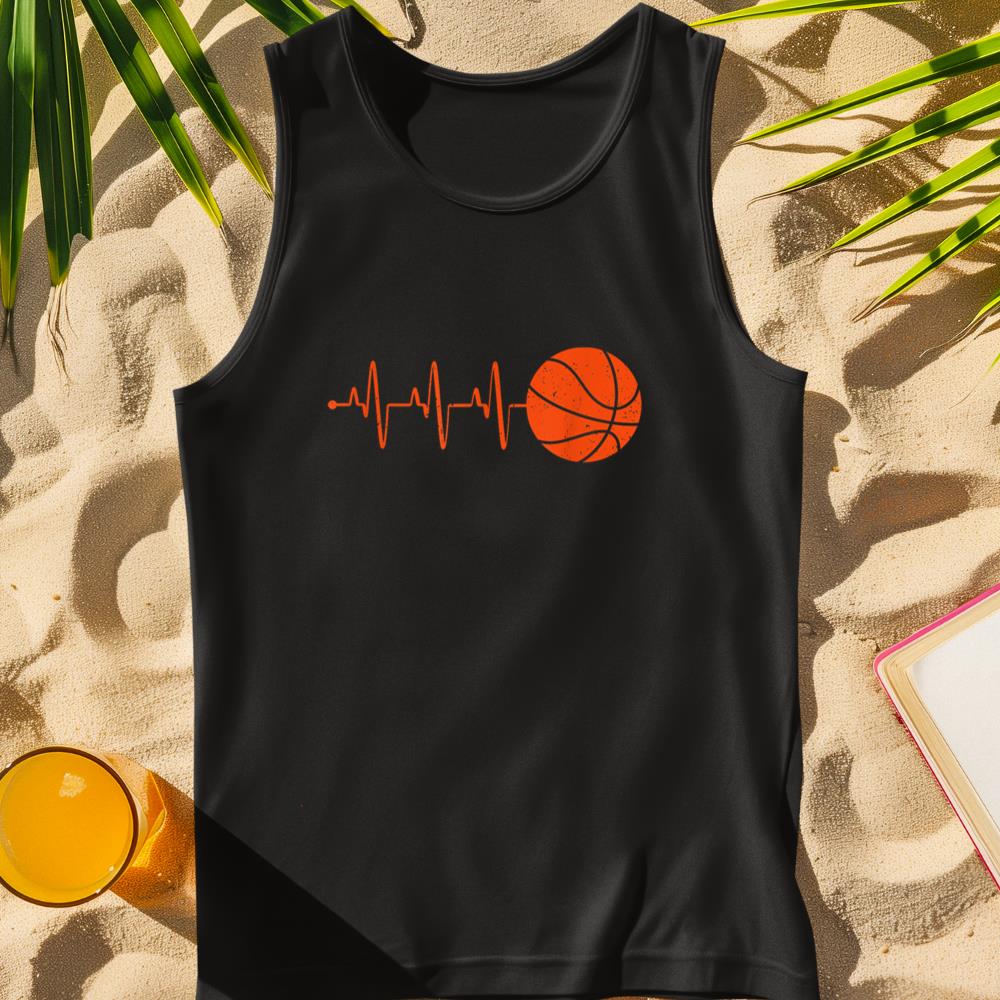 Cool Basketball Heartbeat BBall Coach Player Men Kids Boys Tank Top