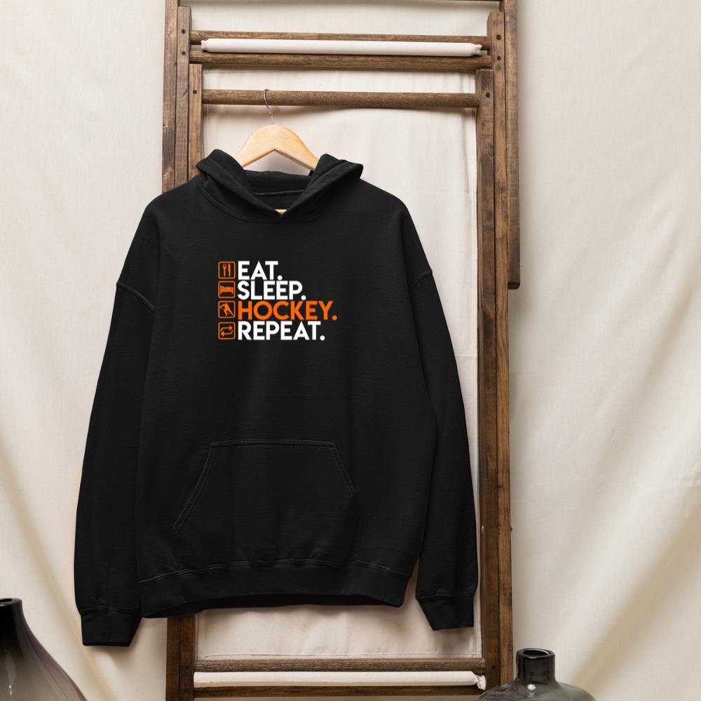 Eat Sleep Hockey Repeat - Ice Hockey Shirt For Hockey Fans Hoodie