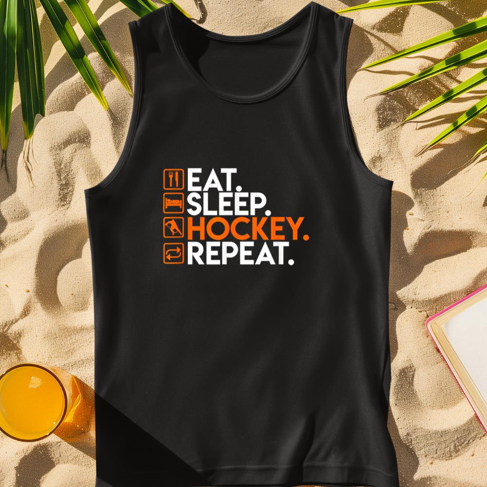 Eat Sleep Hockey Repeat - Ice Hockey Shirt For Hockey Fans Tank Top