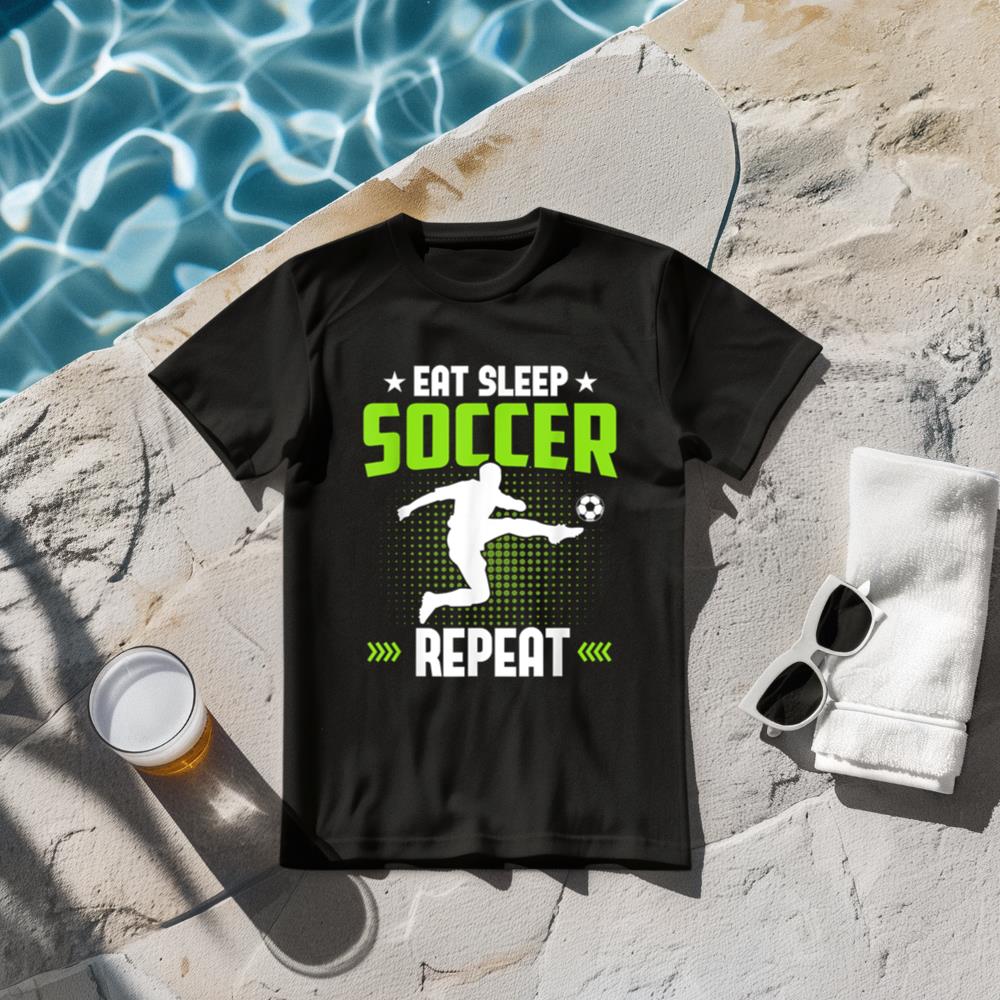 Eat Sleep Soccer Repeat Shirt Kids Boys Youth Toddler Soccer T-Shirt