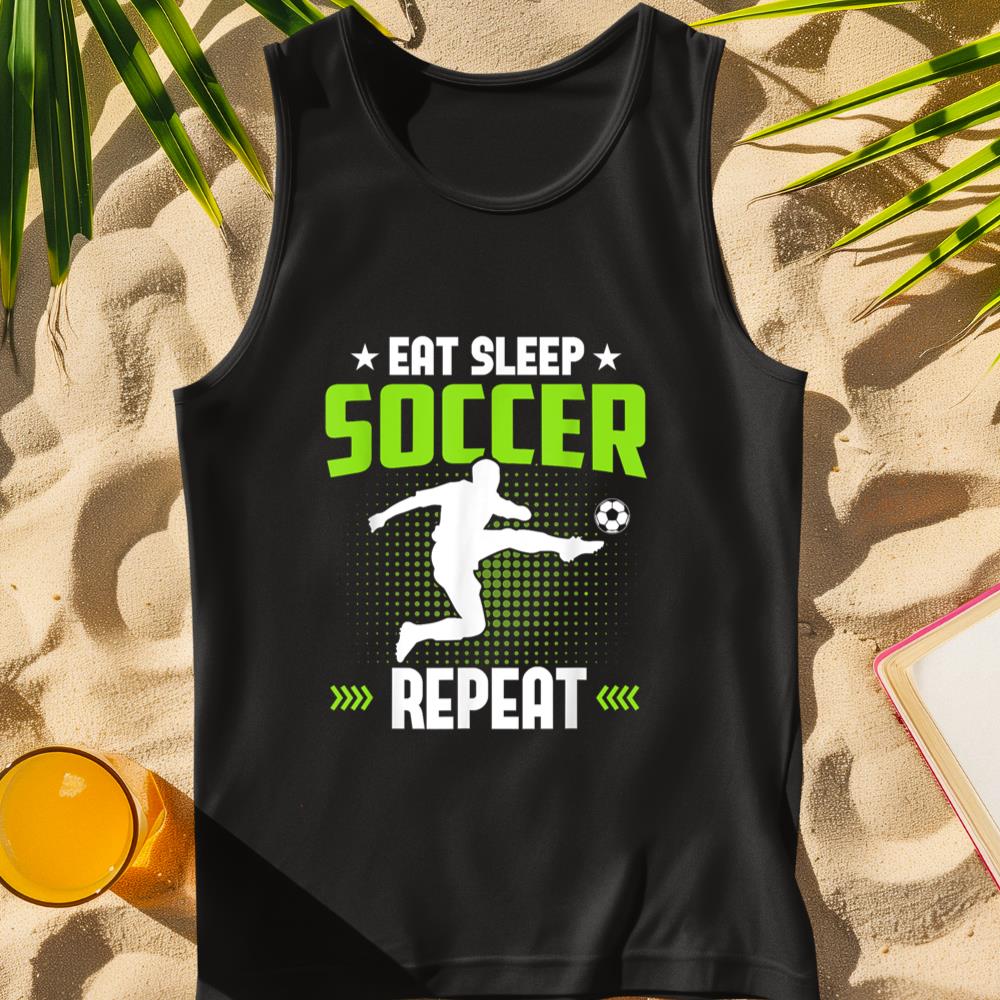 Eat Sleep Soccer Repeat Shirt Kids Boys Youth Toddler Soccer Tank Top