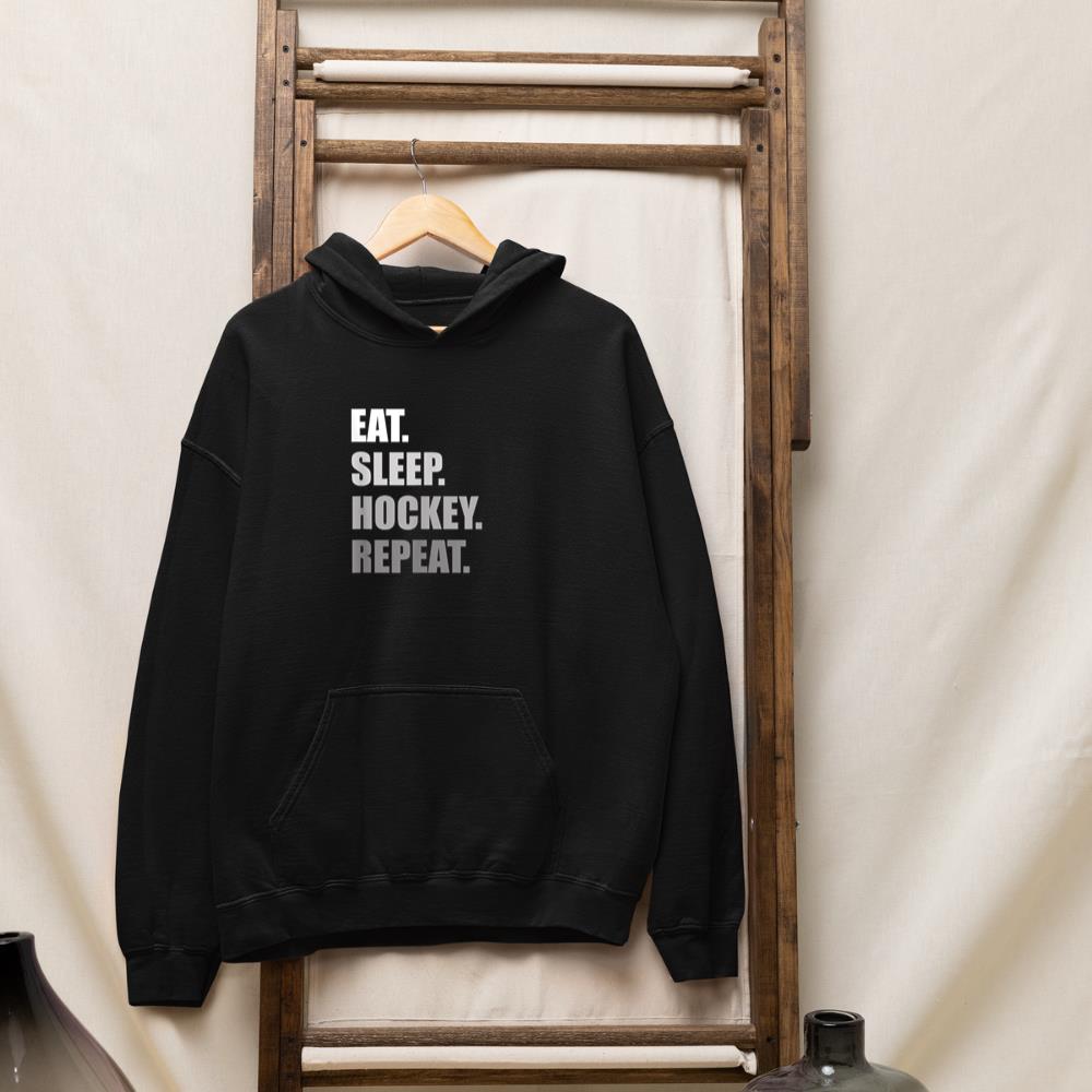 Eat. Sleep. Hockey. Repeat Funny Hockey Hoodie