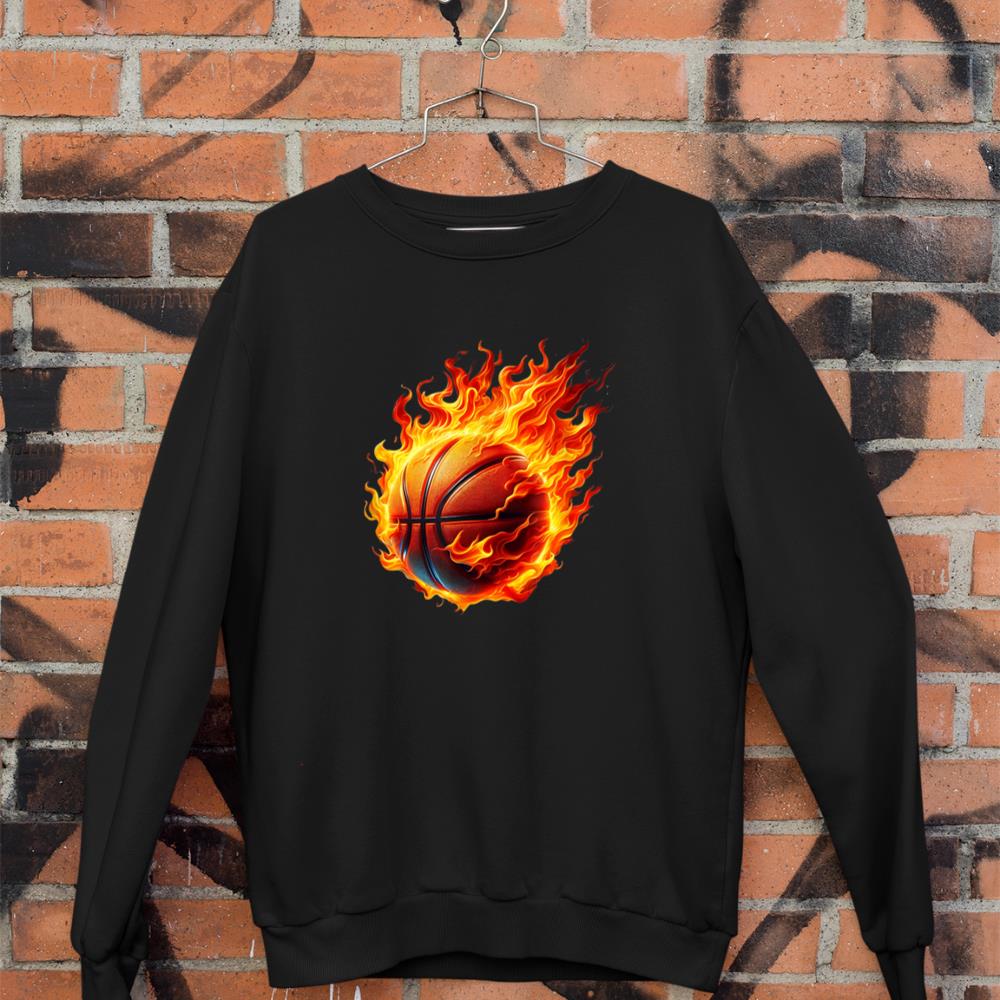 Flames Basketball Fire Basketball Jersey Fire Graphic Sweatshirt