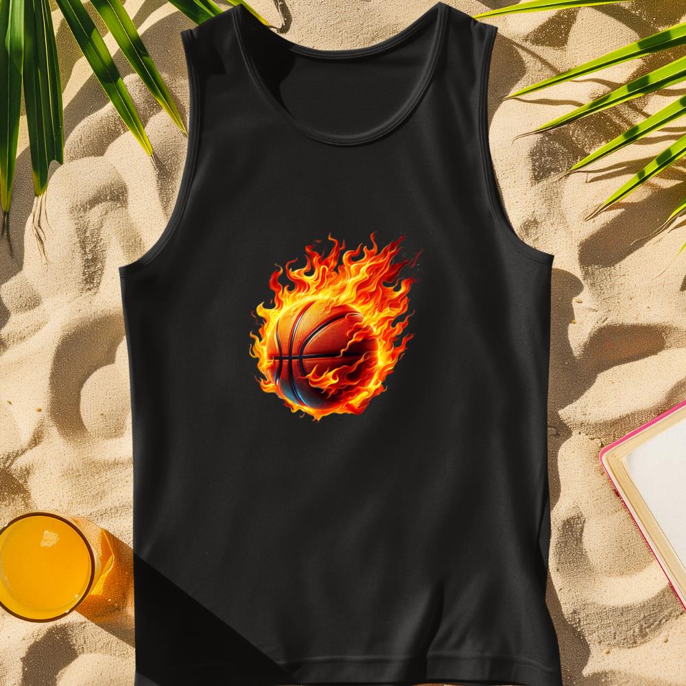 Flames Basketball Fire Basketball Jersey Fire Graphic Tank Top