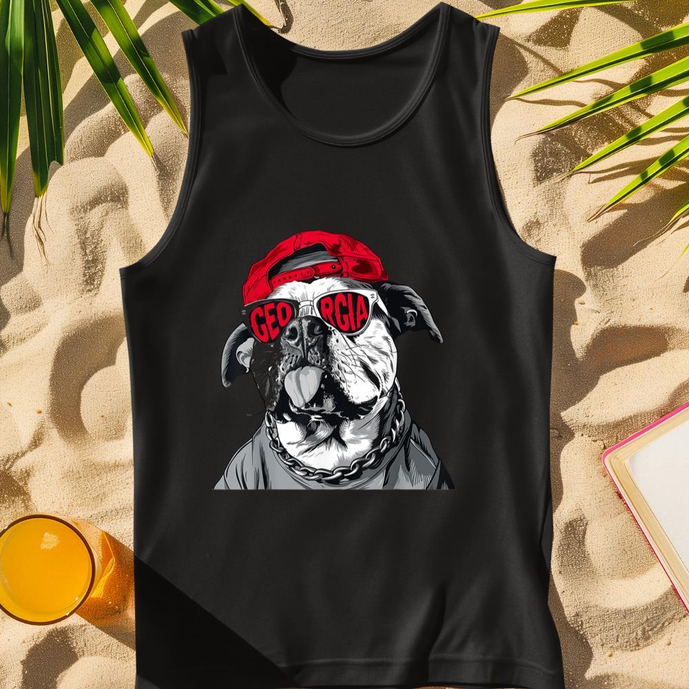 Football Seasons Cute Animal Dogs Game Day Bulldog Graphic Tank Top
