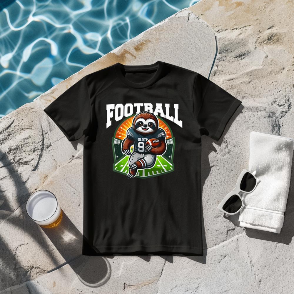 Football Sloth Playing Football Games T-Shirt