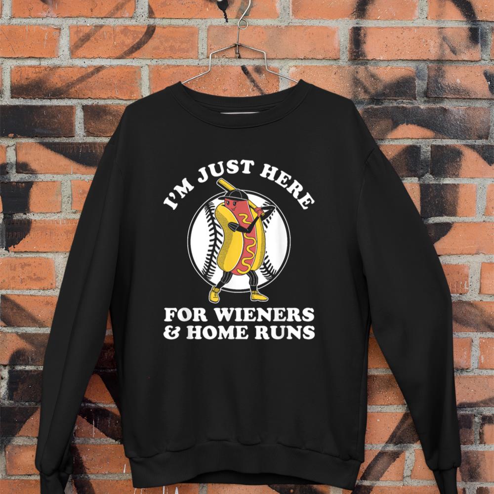 Funny Baseball Design for Women Men Wieners & Home Runs Sweatshirt