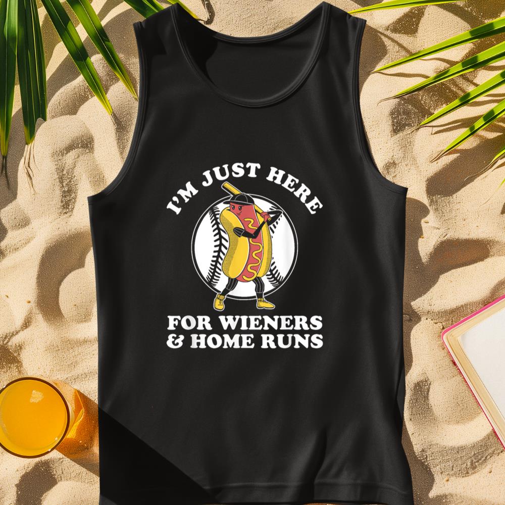 Funny Baseball Design for Women Men Wieners & Home Runs Tank Top