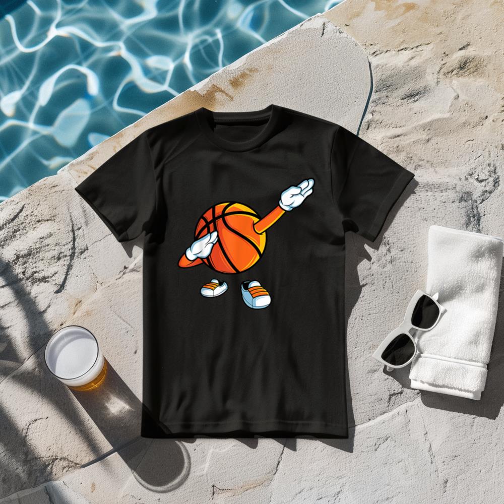 Funny Dabbing Basketball Dancing Ball Game In Shoes For Boys T-Shirt