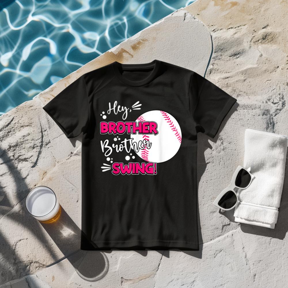 Girl Hey Brother Swing Cute Baseball-Sister Women Toddler T-Shirt
